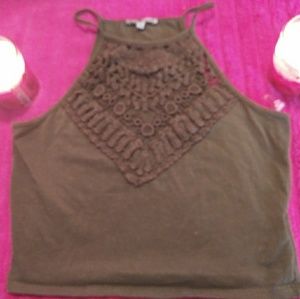 Charlotte russe army green crop top